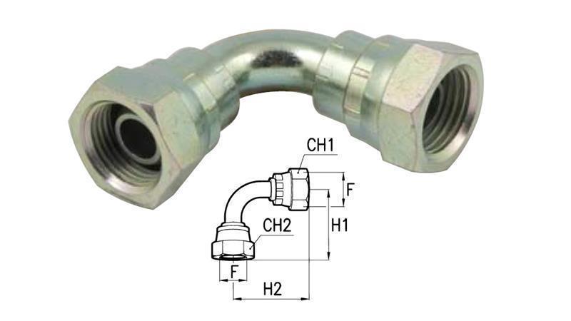 HYDRAULINEN KULMA 90° NAIS-NAIS 1/2