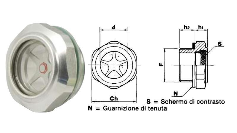 HYDRAULISCHE OLIENIVEAU-INDICATOR MET POINT AL 3/4
