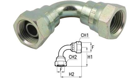HYDRAULINEN KULMA 90° NAIS-NAIS 1/2