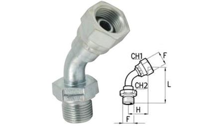 HYDRAULINEN KULMA 45° BSP MIES-NAIS 3/8