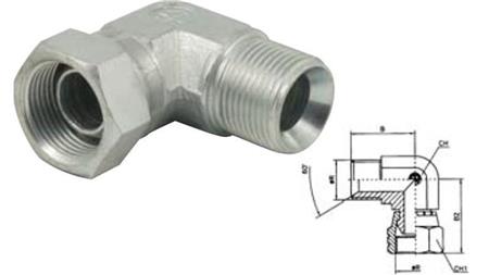 CODO HIDRÁULICO 90° BSP NUT CORTO GIRATORIO-MACHO 1/4
