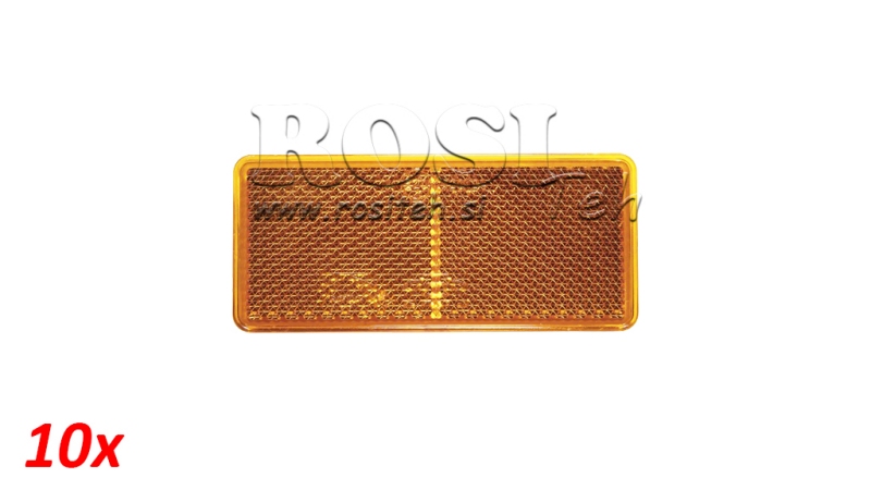 TÉGLALAP ALAKÚ FÉNYVISSZAVERŐ ORANGE105x48 (10pcs)