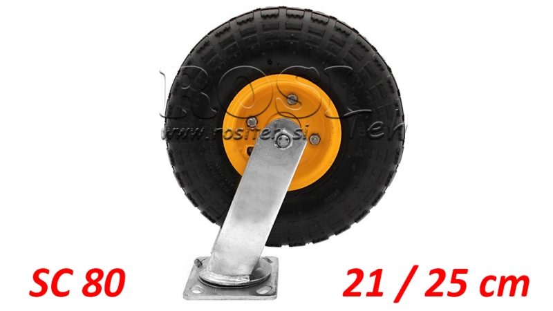 LUFTREIFENRAD 21/25CM MIT DREHBAREM FUSS SC80