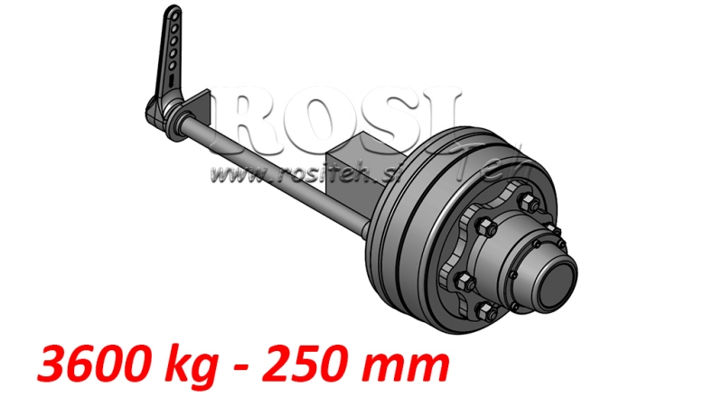 PUOLI-AKSELIT JARRUILLA 3.600 KG P.250 MM