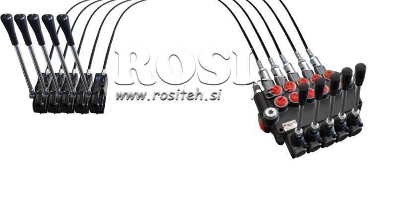JOYSTICK DVOJITÁ PÁKA 2.5 m HYDRAULICKÝ VENTIL 5xP80 litrů.