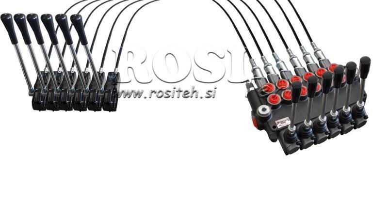 JOYSTICK DVOJITÁ RUKOJEŤ 1 m HYDRAULICKÝ VENTIL 6xP80 litrů