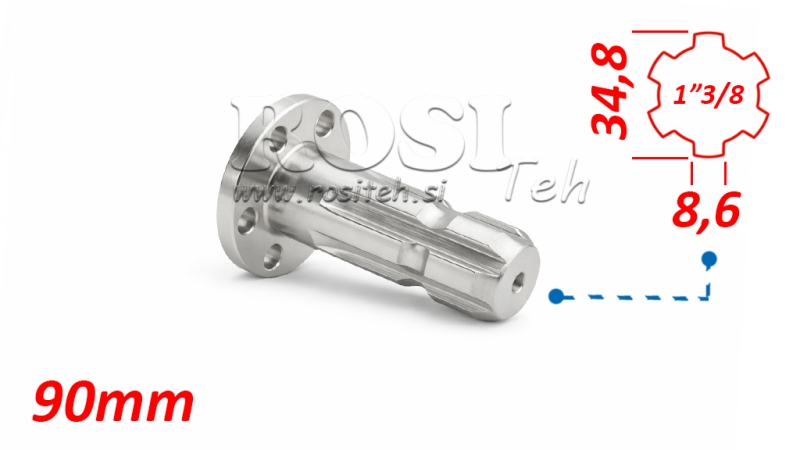 КАРДАНЕН АДАПТЕР С ФЛАНЕЦ 6 ОТВОРА 1-3/8 (90 mm)