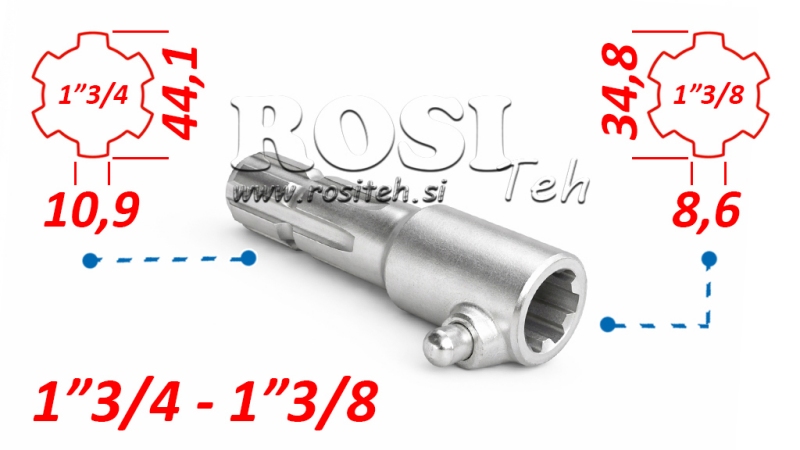 ZAPFWELLEN ANSATZ MIT STIFT VON 1