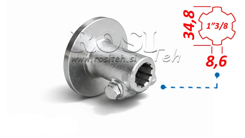 P.T.O. АДАПТЕР 1”3/8 - ФЛАНЕЦ 120mm С ПИН