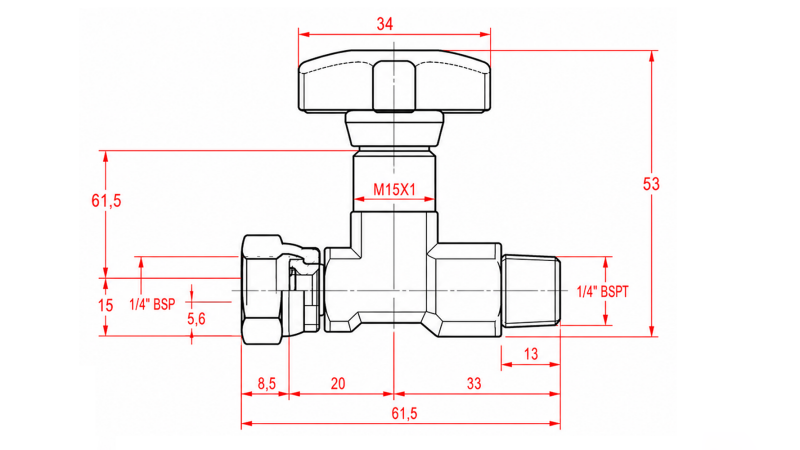HYDRAULINEN VENTTIILI MANOMETRILLE