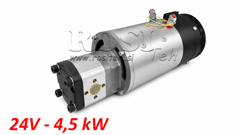 ENSAMBLAJE DE BOMBA HIDRÁULICA GR.2 + MOTOR ELÉCTRICO 24V 4.5KW = 10CC - 20LIT