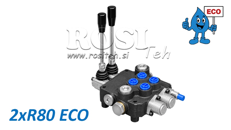 HYDRAULINEN KÄSIVENTTIILI – 2-LOHKOINEN SUUNTAVENTTIILI 2xR80 ECO