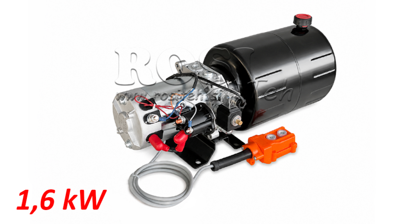 MINI HYDRAULIKAGGREGAT 12V DC - 1,6kW = 2,1cc - 8 lit - Einfachwirkende Funktion (Metallgehäuse)