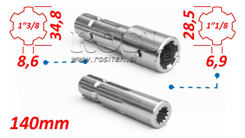P.T.O. ADAPTER from 1”3/8 to 1”1/8