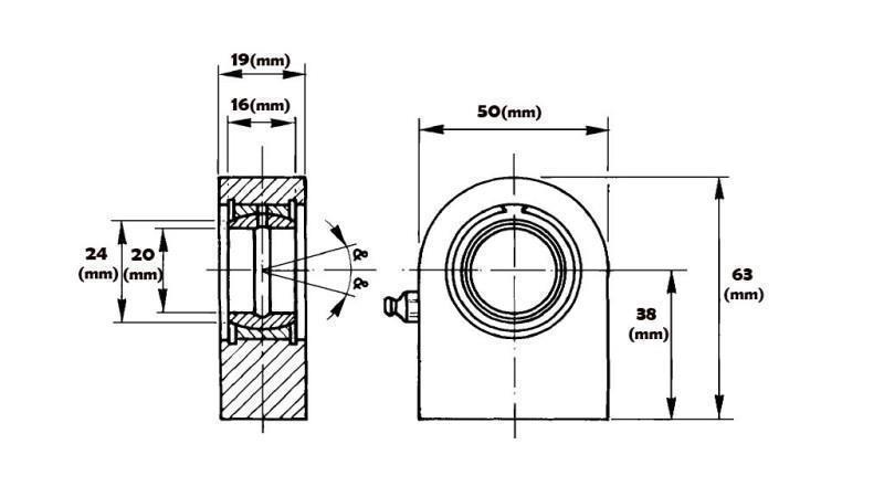 welding bearing flat with lubrication fi 20/50