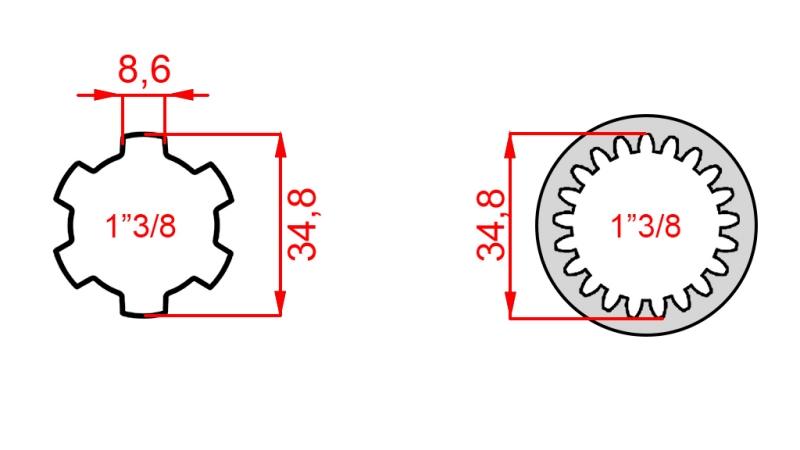 P.T.O. АДАПТЕР 13/8 -21 ЗЪБА