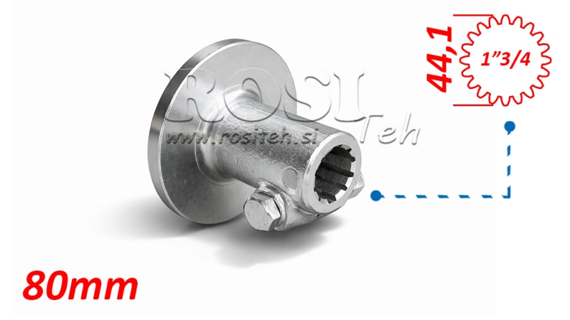 ADAPTOR CARDANIC CU FLANȘĂ ȘI ȘTIFT 1-3/4 (80 mm) (20 CANELURI)