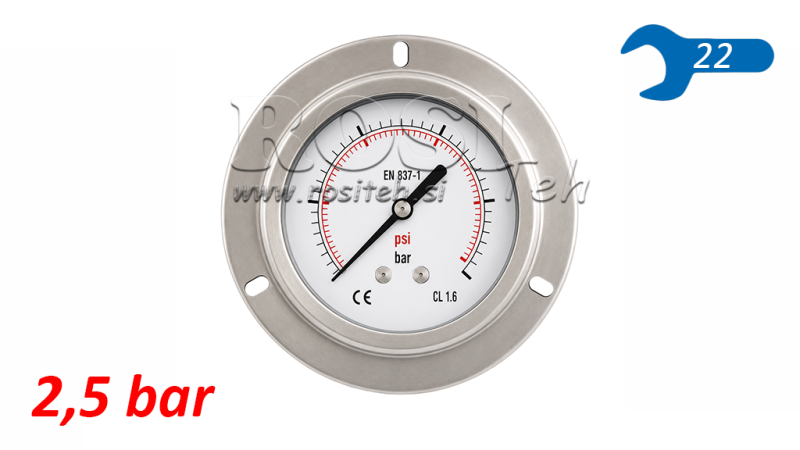 MANOMETRI DN100 TAKANA 0 - 2.5 BAR - 1/2