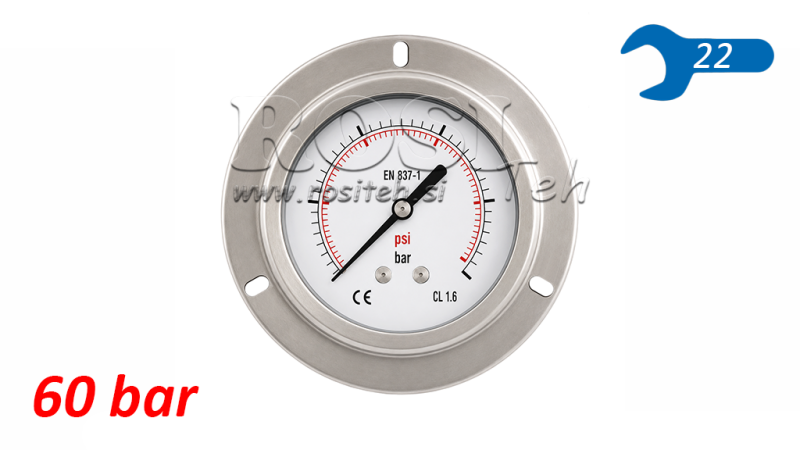 MANOMETRI DN100 TAKANA 0 - 60 BAR - 1/2