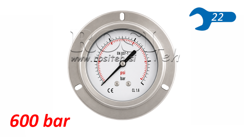 MANOMETRI DN100 TAKANA 0 - 600 BAR - 1/2