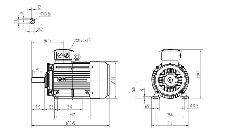 11KW-SÄHKÖMOOTTORI Y3 160M1-2_2930RPM 3FAASI JALAT-B3