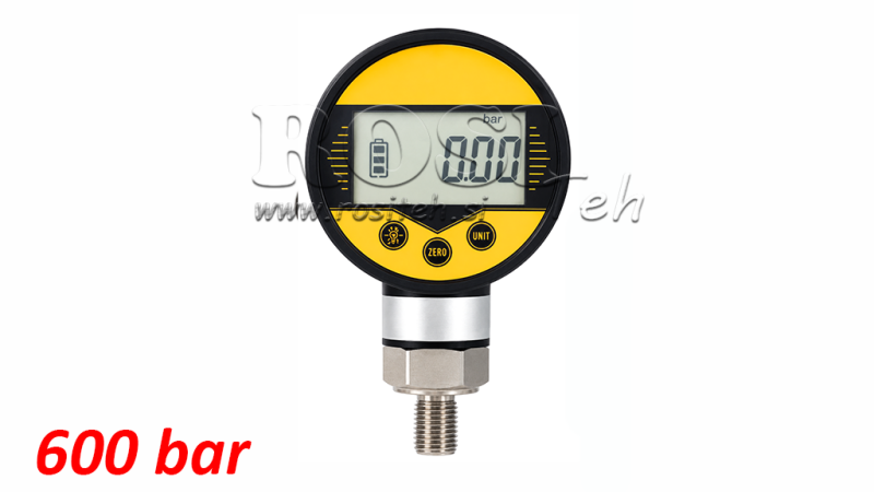DIGITALNI MANOMETER DN63 VERTICAL 0 - 600 BAR - 1/4