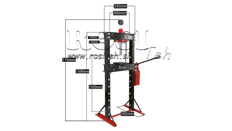 VERKSTAD HYDRAULISK PRESS FÖR LAGER 20T - TVÅHASTIGHET