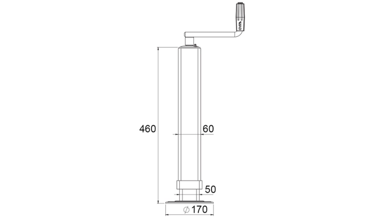 KIERRETUKIJALKA (KORKEUS 460 mm - ISKU 320 mm) - 800 kg