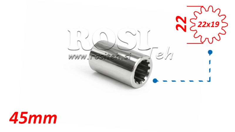 KARDANSKI NASTAVEK PUŠA 22x19 (13 zob) (45 mm)