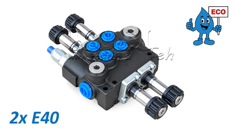 HYDRAULINEN MAGNEETTIVENTTIILI (ILMAN KELOJA) – 2-LOHKOINEN SUUNTAVENTTIILI 2xE40 ECO