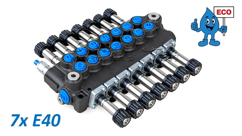HYDRAULINEN MAGNEETTIVENTTIILI (ILMAN KELOJA) – 7-LOHKOINEN SUUNTAVENTTIILI 7xE40 ECO
