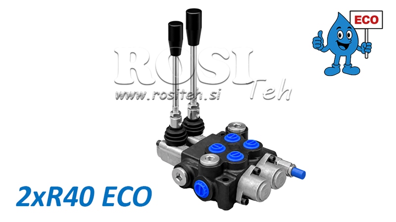 HYDRAULINEN KÄSIVENTTIILI – 2-LOHKOINEN SUUNTAVENTTIILI 2xR40 ECO