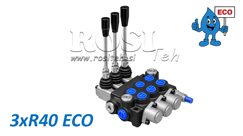 HYDRAULINEN KÄSIVENTTIILI – 3-LOHKOINEN SUUNTAVENTTIILI 3xR40 ECO