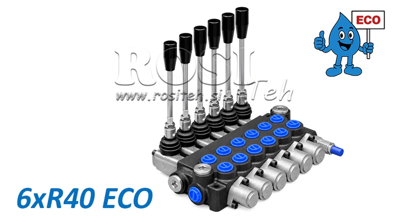 HYDRAULINEN KÄSIVENTTIILI – 6-LOHKOINEN SUUNTAVENTTIILI 6xR40 ECO