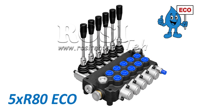 HYDRAULINEN KÄSIVENTTIILI – 5-LOHKOINEN SUUNTAVENTTIILI 5xR80 ECO