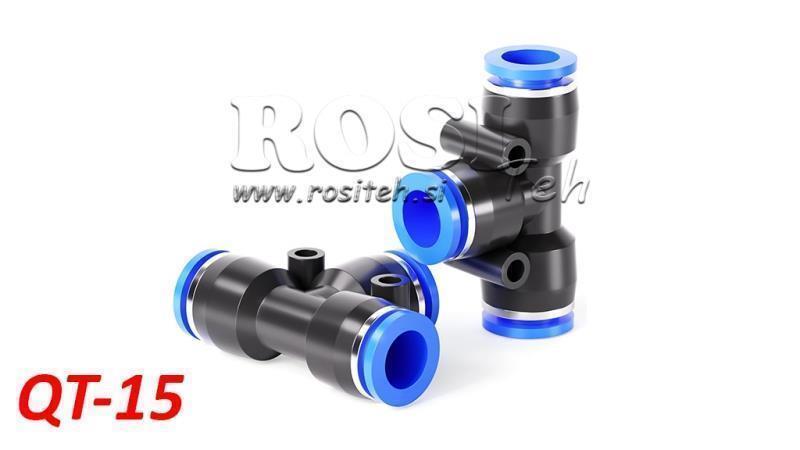 PNEUMATISCHER STECKER T-VERBINDUNG TPA OHNE GEWINDE QT-15