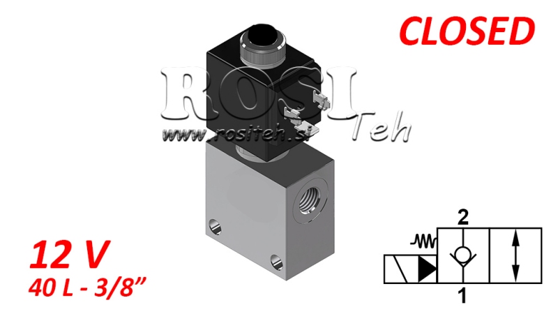2 potni ventil 3/8 (NC) 12V - 40lit