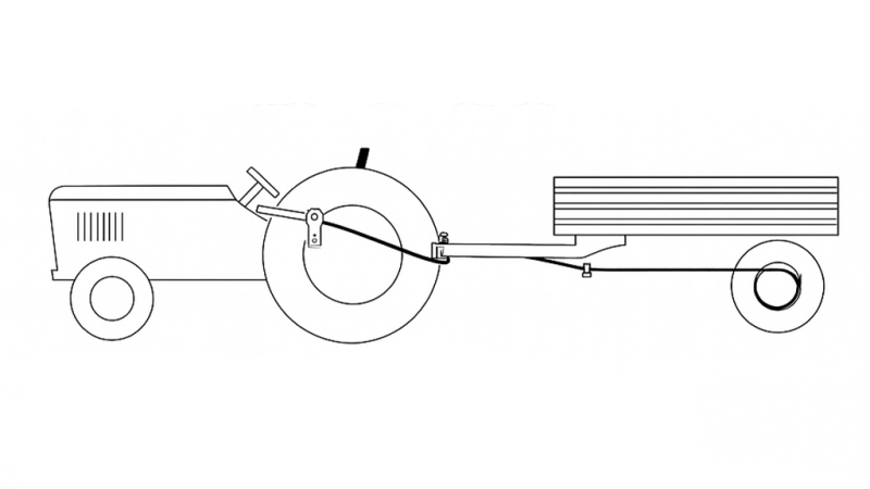 PÓTKOCSI-FÉK HÚZÓKARJA KOMPLETT 2,3m ACÉLLAL