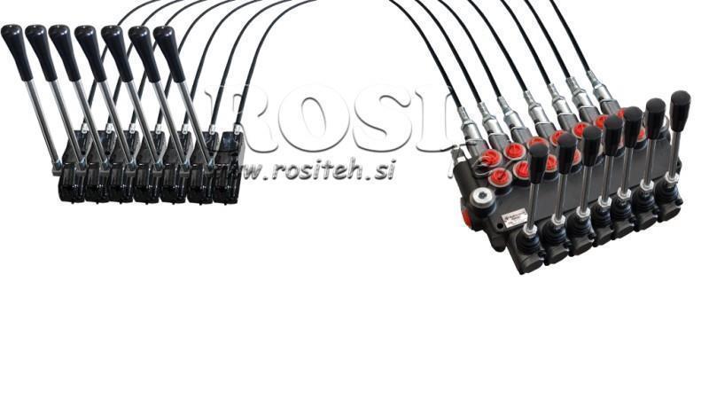 JOYSTICK DE DUPLO MANUSEIO 1 m VÁLVULA HIDRÁULICA 7xP40 litros