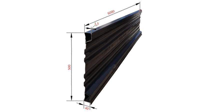 BOČNÝ PANEL PRE VYPRÁZDNENÝ TRAILER 6 MET. - VÝŠKA 500 mm