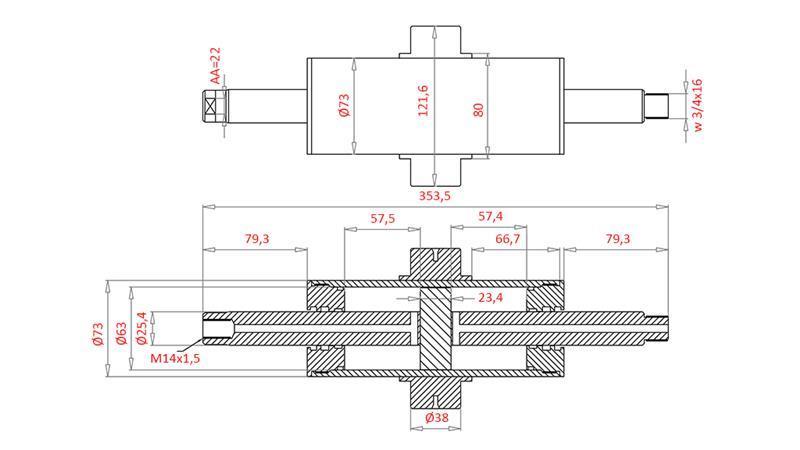HYDRAULINEN OHJAUSSYLINTERI KOTELLO 188842A1