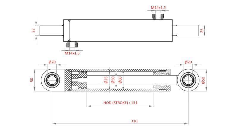 CILINDRO DI DIREZIONE IDRAULICA FIAT-NEW HOLLAND OEM-5189995
