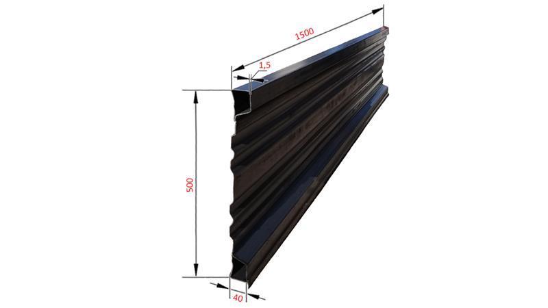 BOČNÁ PANELY PRE VYPRÁŽACÍ PRÍVES 1.5 MET. - VÝŠKA 500 mm