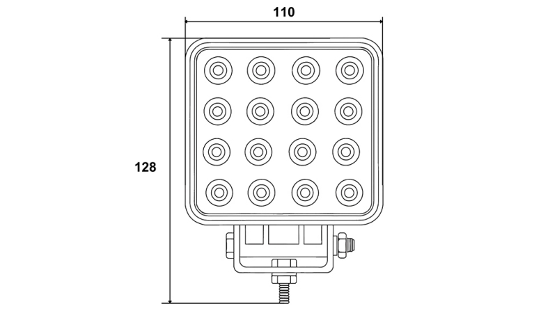 LED WORK LIGHT - LIGHT 16 LED 48W 12V-24V