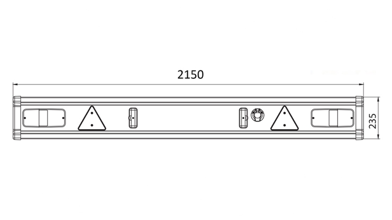 BARA DE REMORQUE TÜV MODÈLE AVEC LUMIÈRES 2150mm