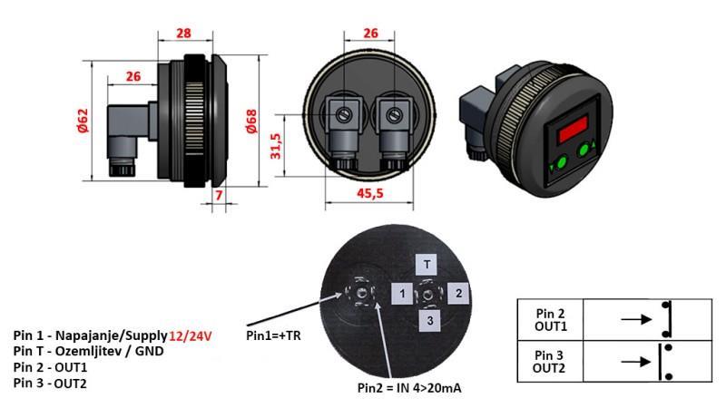 ELEKTRONISCHE DRUKSCHAKELAAR MET MANOMETER KD59 0-400 BAR