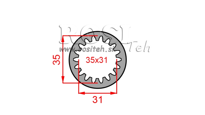 P.T.O. TANDWIEL 35X31 18 TANDEN D48 L50
