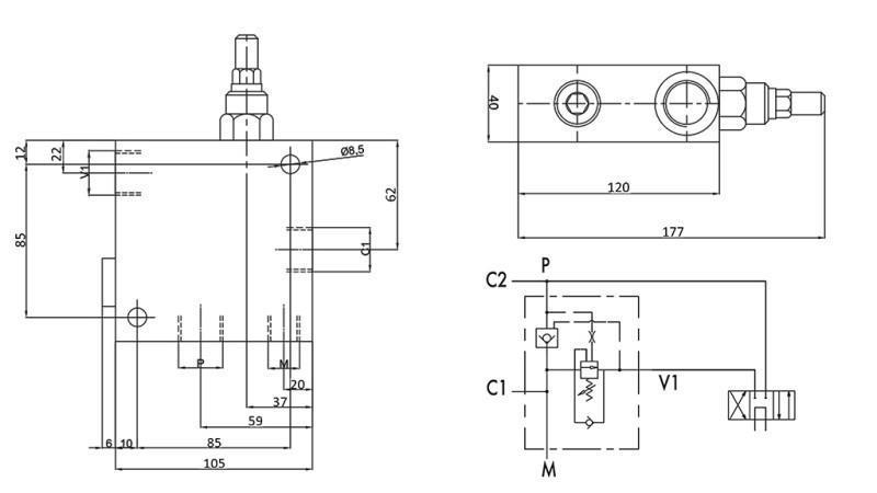 KÉTSEBESSÉGŰ SZELEP KOCKA HI-LO VRSP V1230 95liter - 350bar