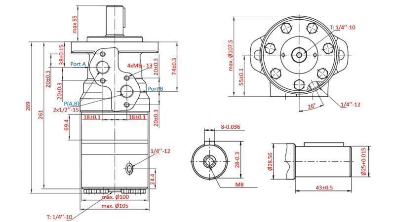 HYDROMOTOR B/MR 400 - MIT BREMSE