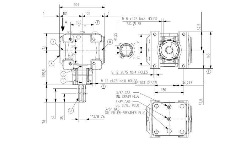 ЪГЛОВ РЕДУКТОР TB-27J 1.46:1 (40HP-29.4kW)